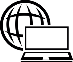 Computer Connected To The Network Svg Line Art, Free Vectors File